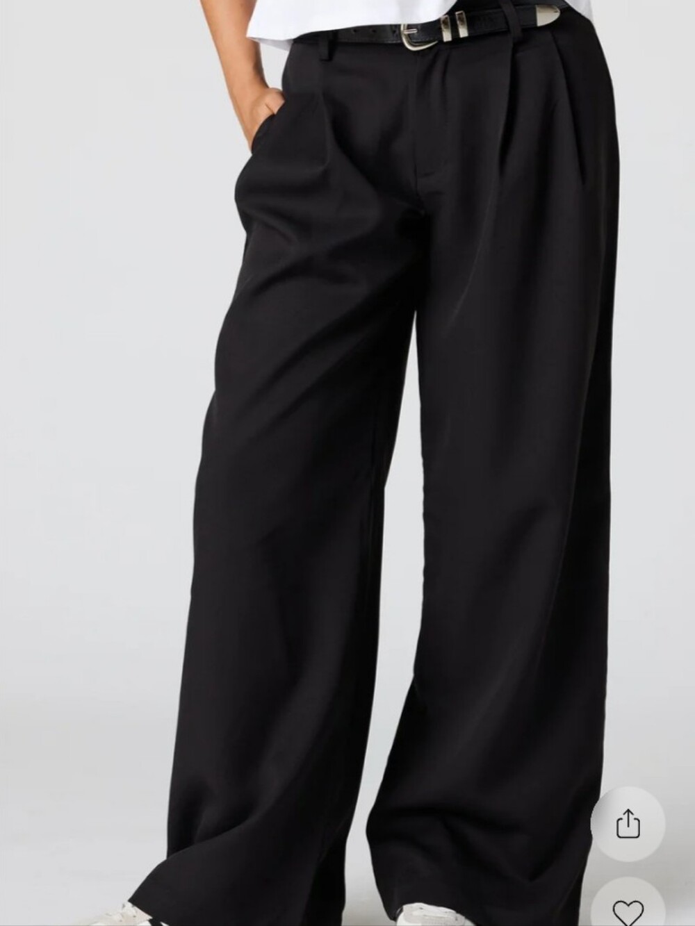 Urban Planet Black Wide-Leg Pleated Men's Pants